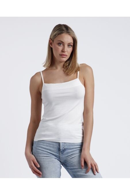 Canotta con lo scollo in pailettes