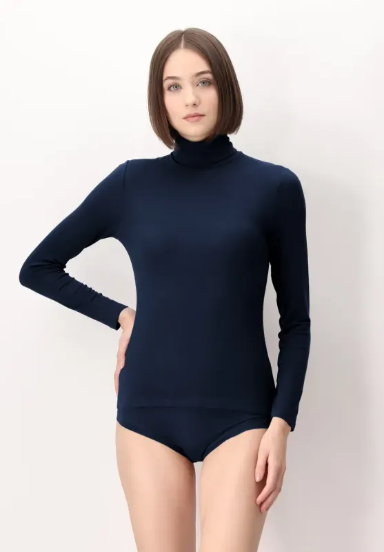 Maglia dolcevita in micromodal e cashmere