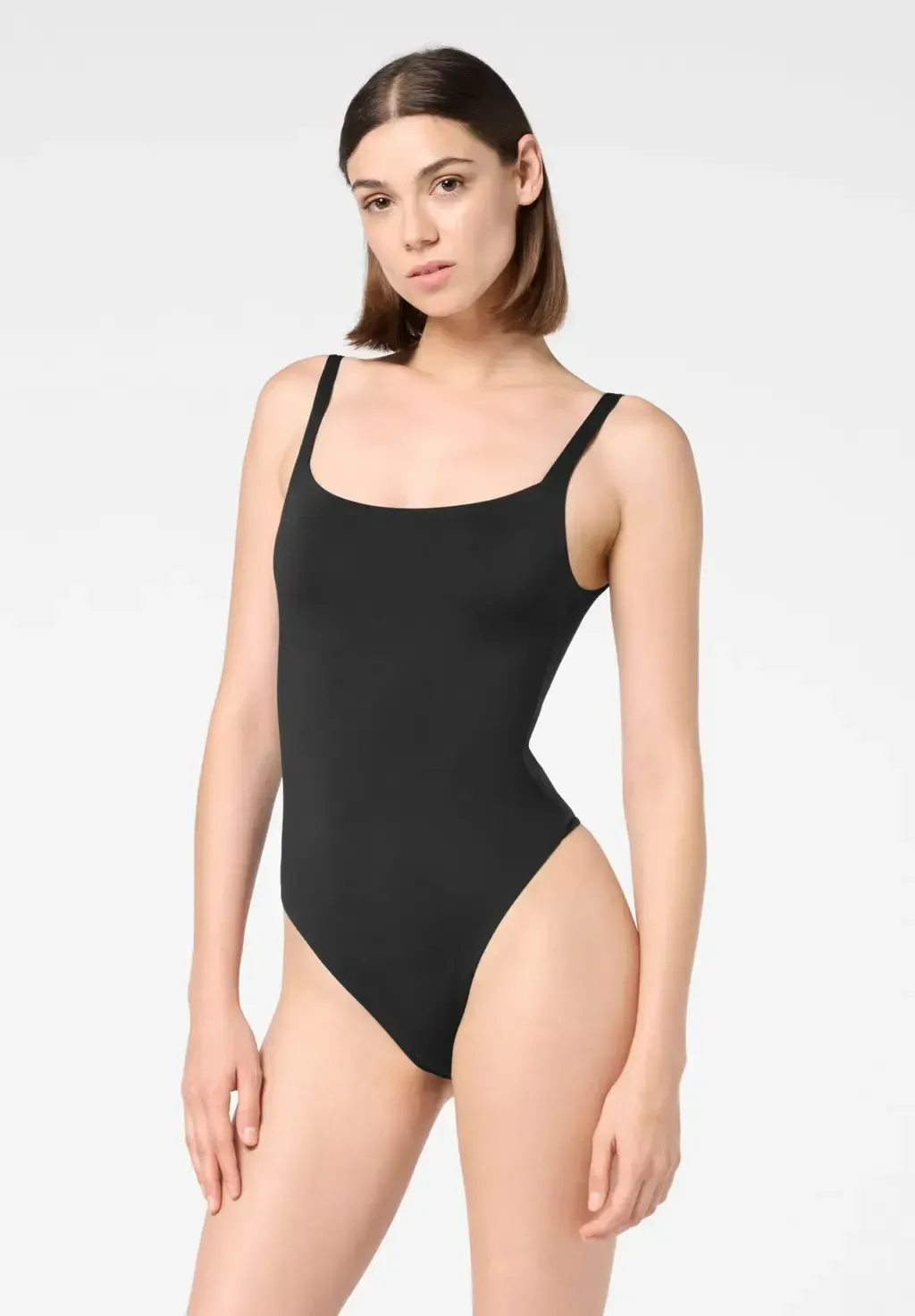 Body Spallina Stretta in Eco-Microfibra Elasticizzata Skinwear