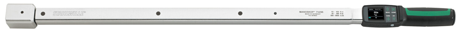 Clé dynamométrique électromécanique à lecture de couple et mesure de l’angle de séries MANOSKOP® à attachement pour embouts réf. 714 - Taille 65 - 22x28