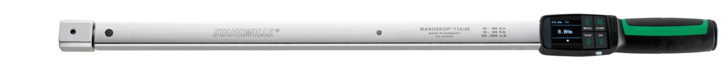 Clé dynamométrique électromécanique à lecture de couple et mesure de l’angle de séries MANOSKOP® à attachement pour embouts réf. 714 - Taille 40 - 14x18