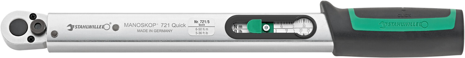 Clé dynamométrique standard MANOSKOP® à cliquet fixe réf. 721 Quick - Taille 5