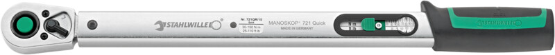 Clé dynamométrique service MANOSKOP® à cliquet fixe QuickRelease réf. 721QR Quick - Taille 15