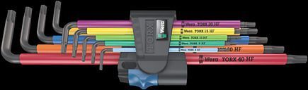Jeu de clés mâles coudées TORX® HF avec fonction de retenue, version longue, 9 pièces