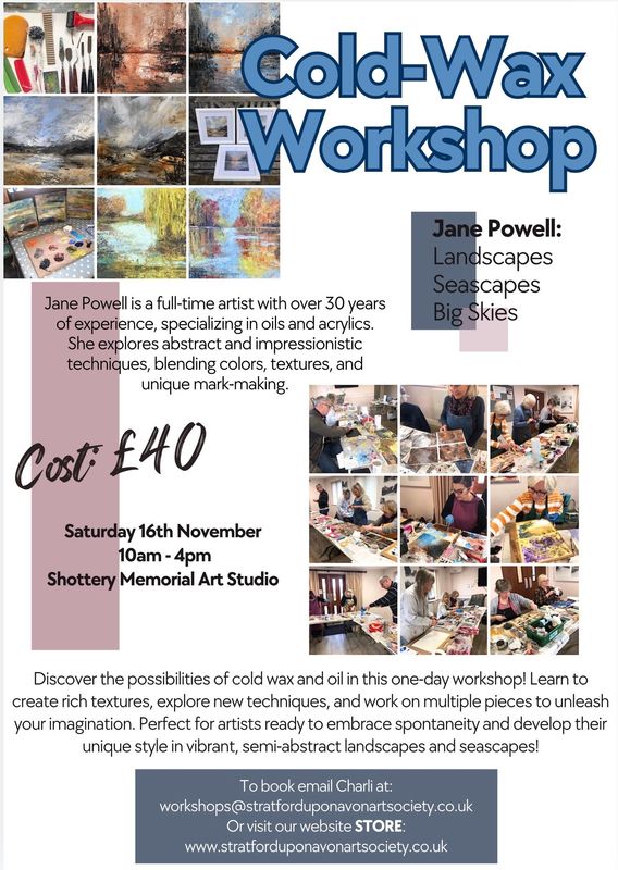 Jane Powell Oil and Cold Wax Workshop November 16th 10am-4pm