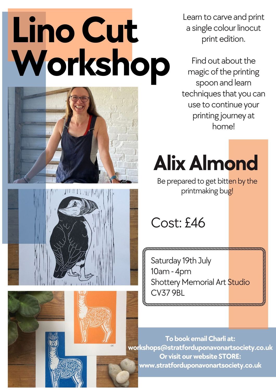 Alix Almond Lino Cutting Saturday 19th July