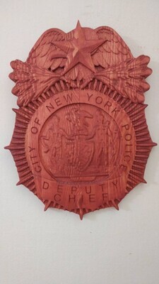 City of New York Deputy Chief Badge - 3D V CARVED - Personalized Police Badge V Carved Wood Sign
