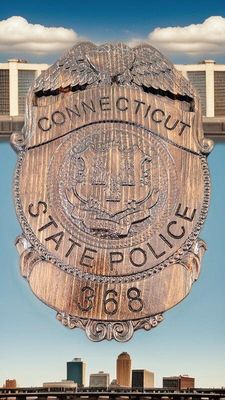3D V CARVED Personalized Connecticut State Police Badge Wood Sign