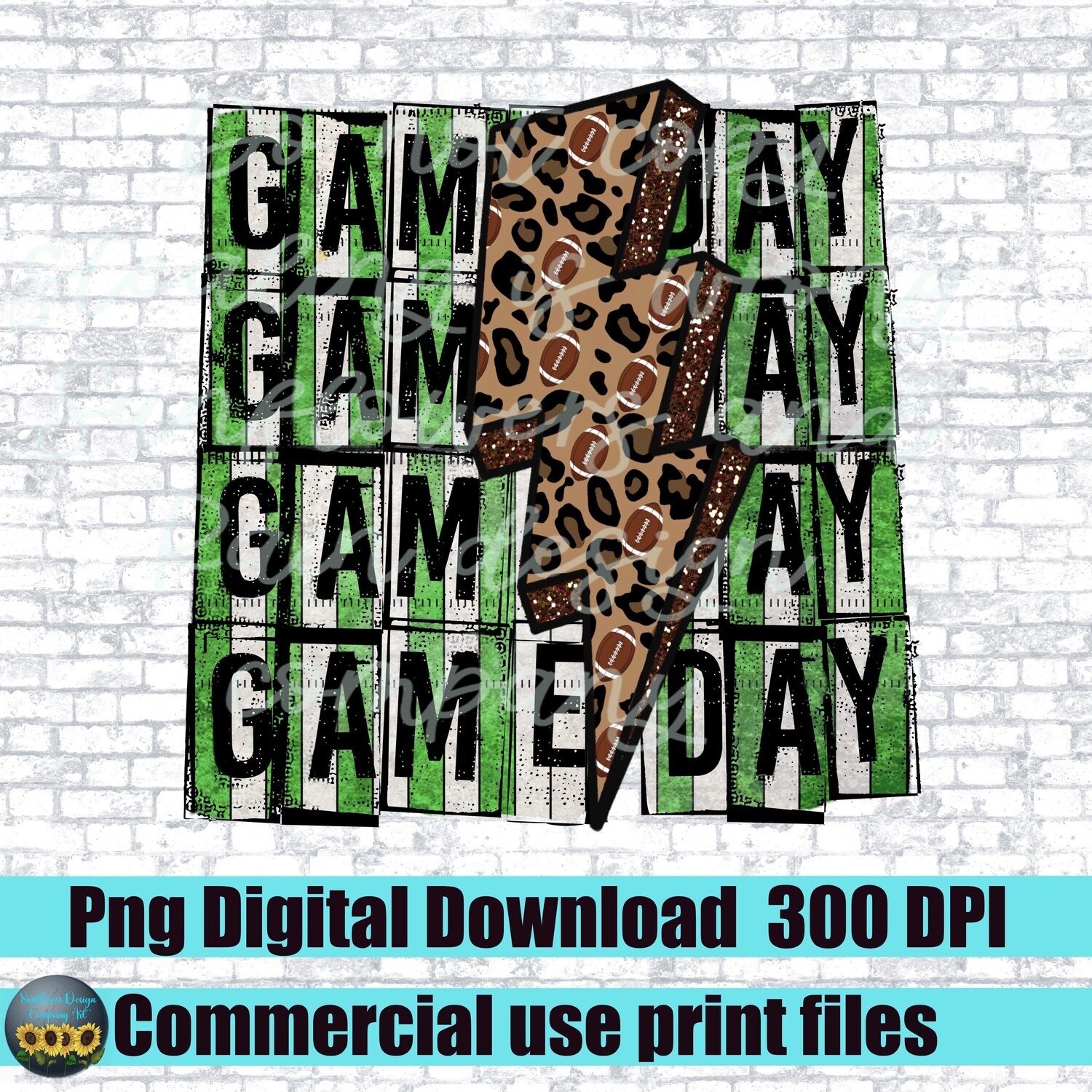 Game day stacked Football Lightning Bolt, Glitter,Leopard print, Football shirt, PNG digital download, Sublimation design, clipart, elements