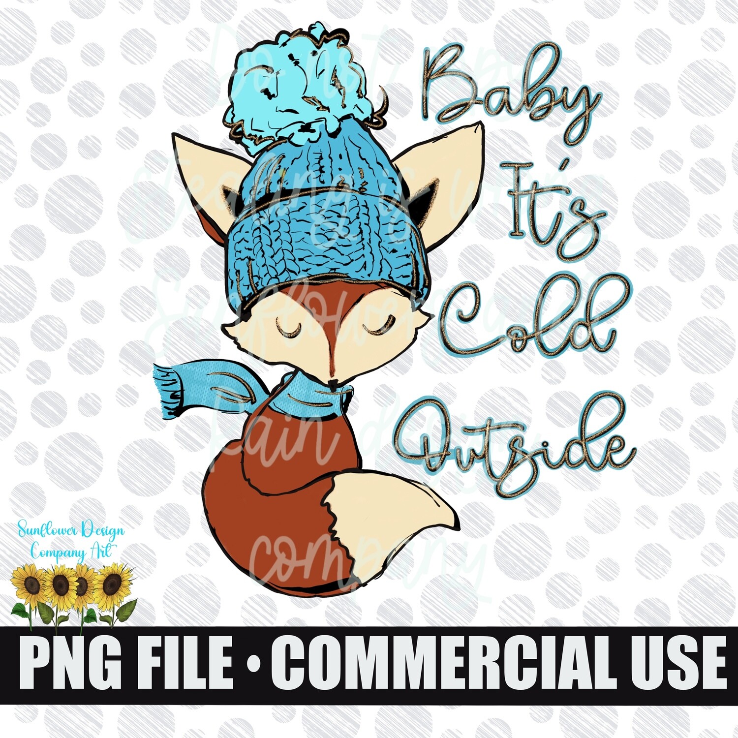 Baby it’s cold outside fox png file