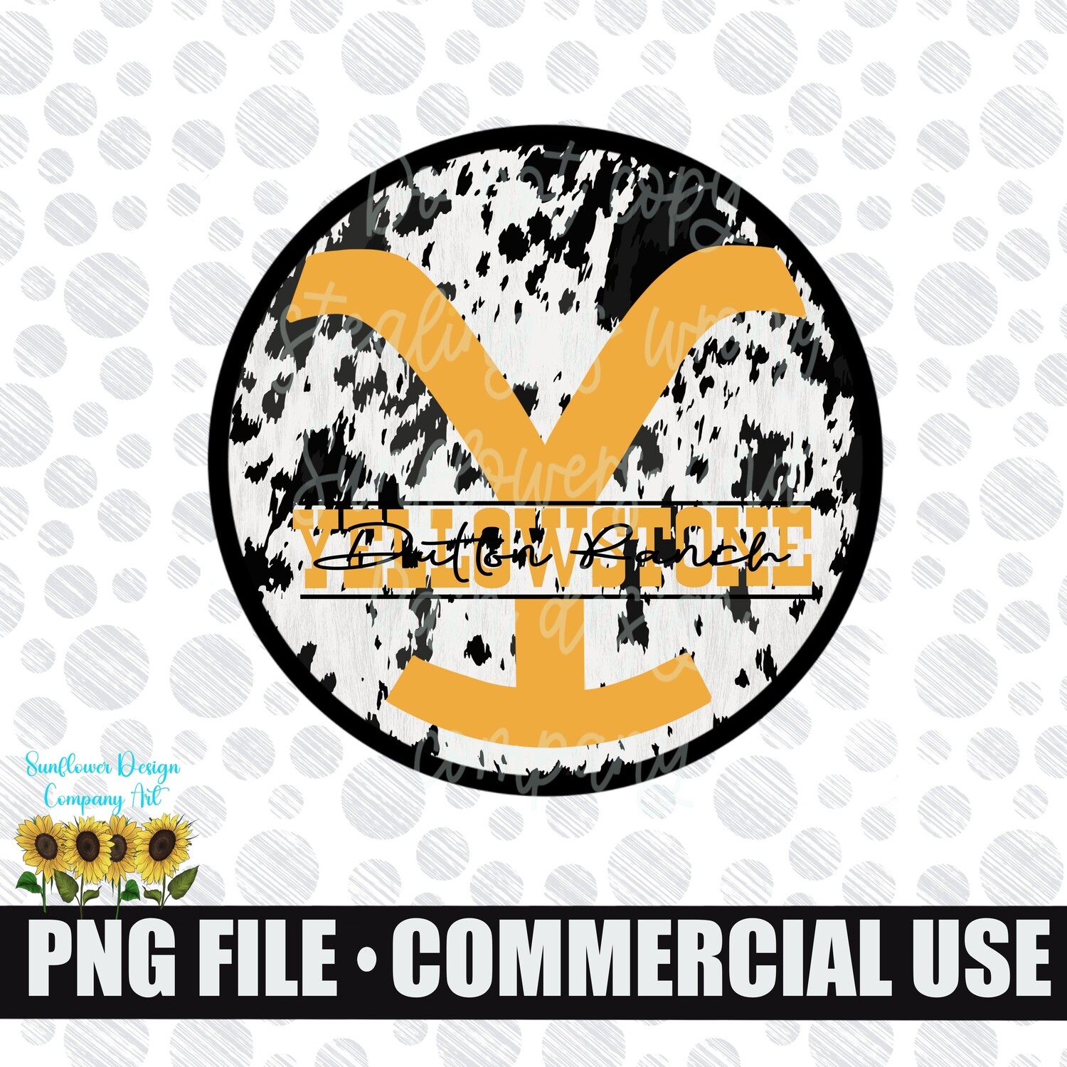 Cow print yellow stone png file for sublimation shirts