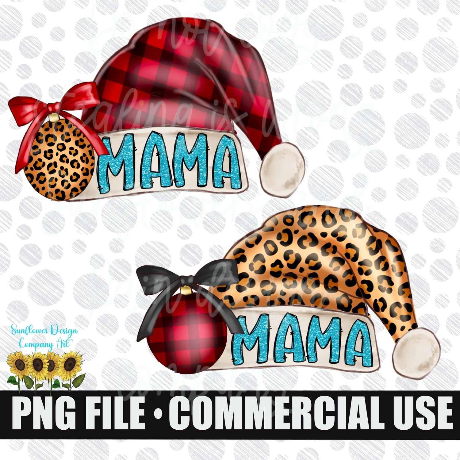 Mama Santa hats bundle. 2 png file