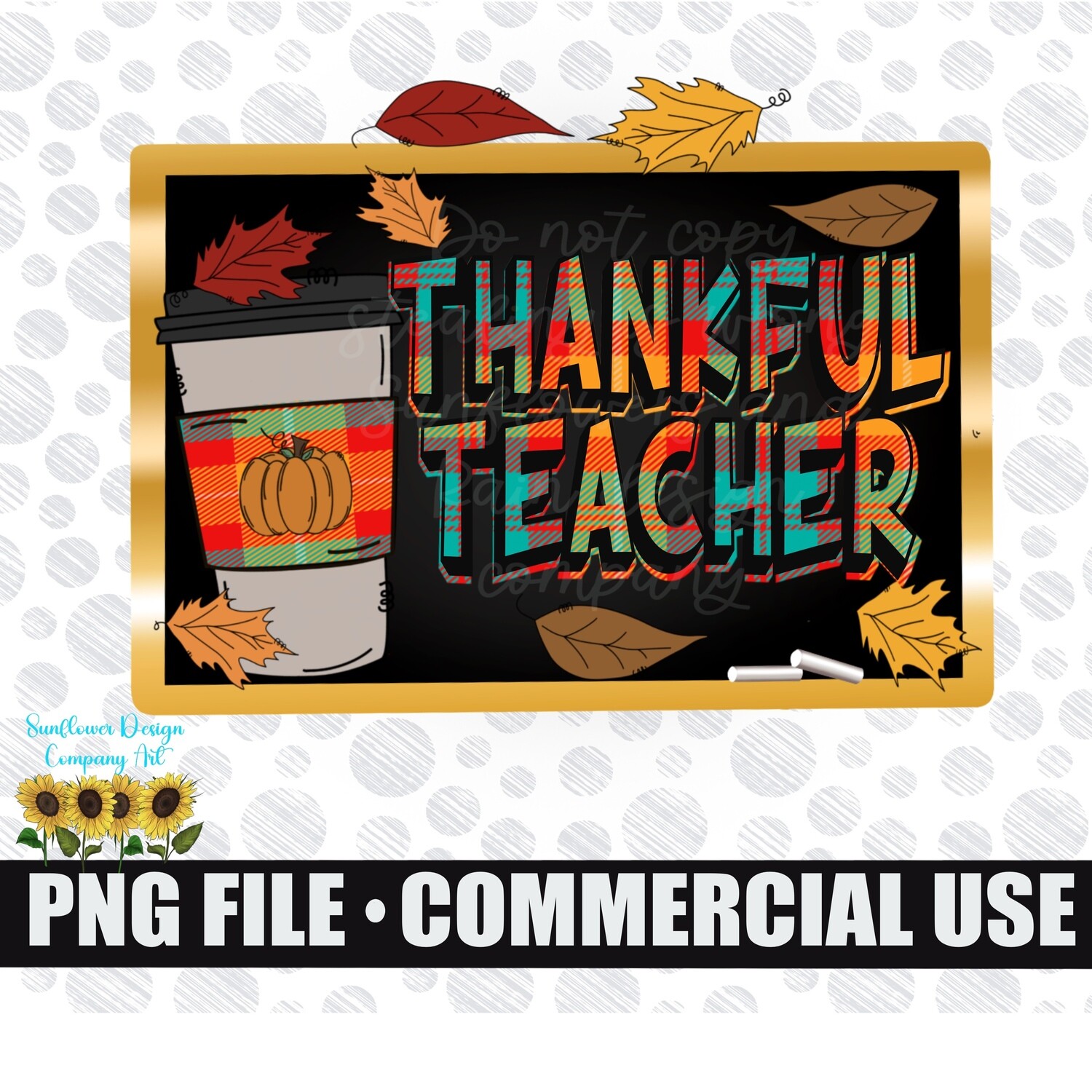 Thankful Teacher Fall png file for sublimation shirts