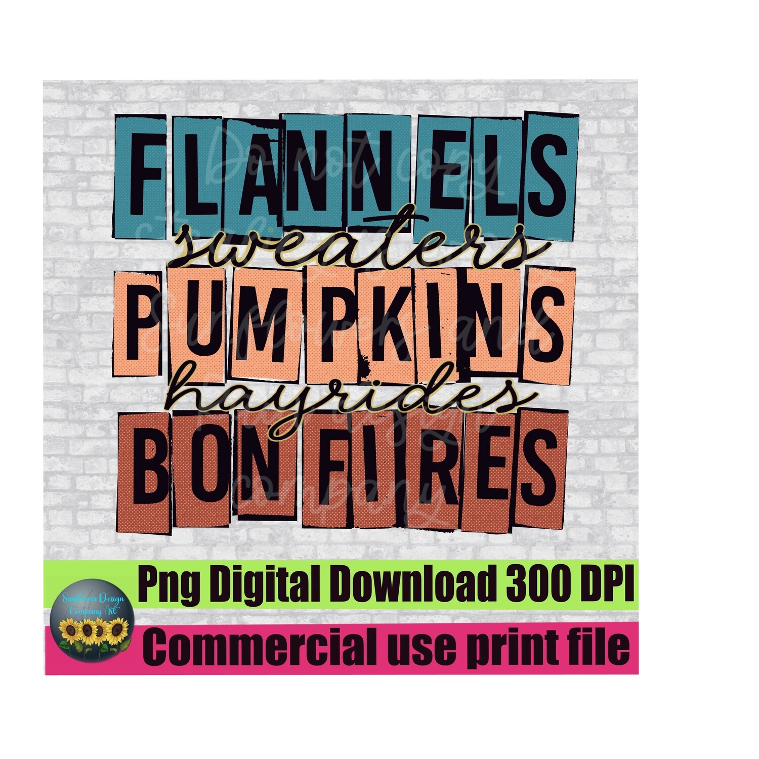 Box letters  Fall PNG, Flannels Hayrides Pumpkins Sweaters Bonfires, Rustic Distress Texture Stacked Word Design Sublimation. Png file