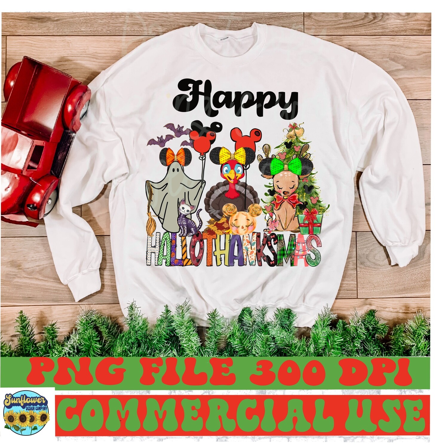 Happy Hallothanksmas Disney png file for sublimation shirts