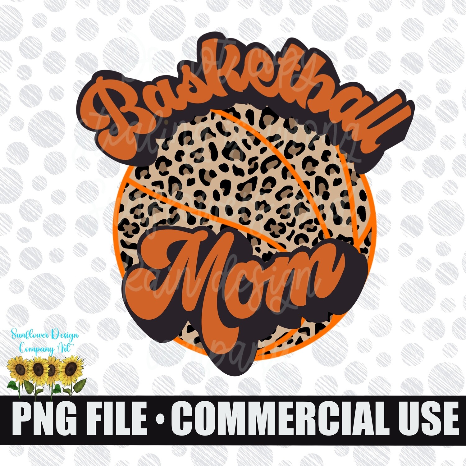 Basketball Mom png. retro leopard print design. Png file for sublimation.  Digital download