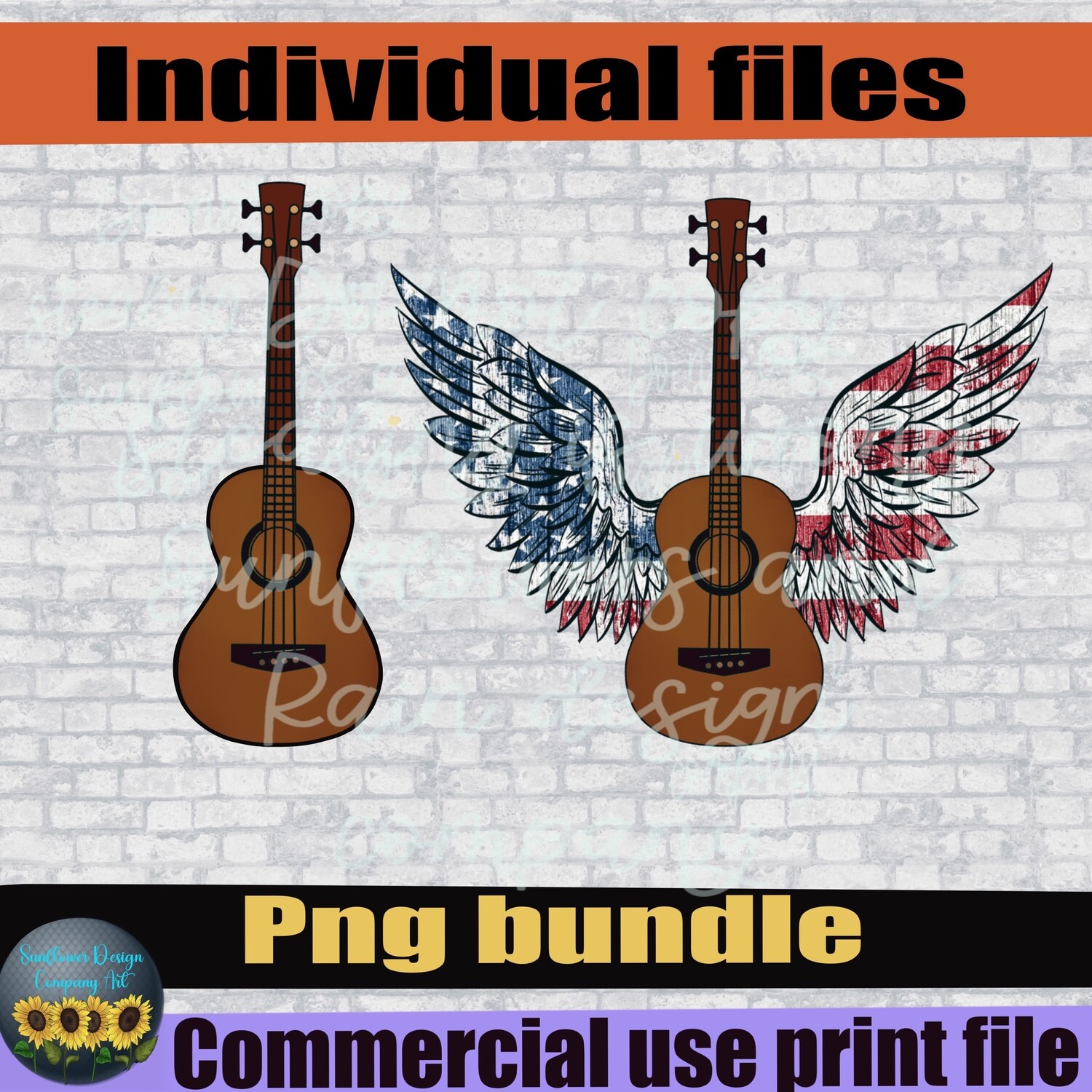 Country and western clipart , guitar png, angel wings American flag png.  files for sublimation designs. Instant download. Ready to print