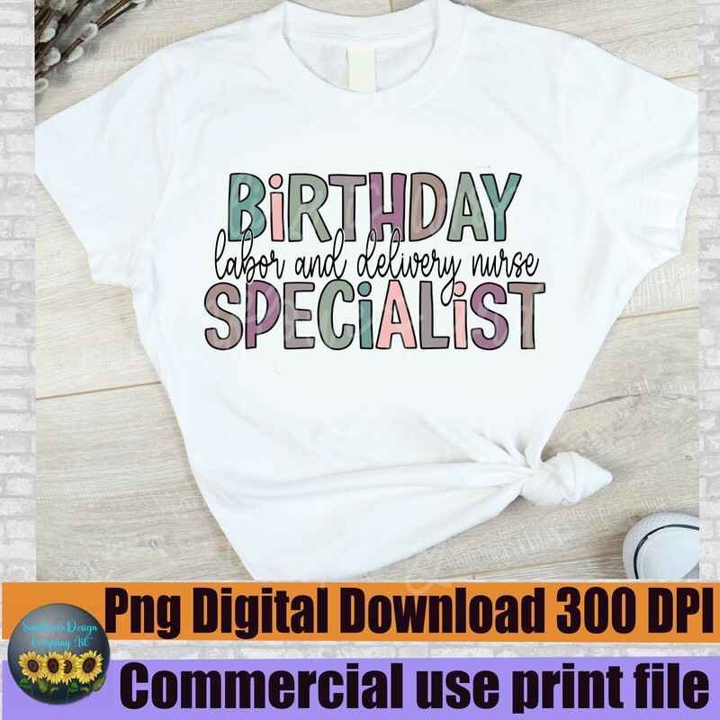 Labor and delivery nurse png file for sublimation shirts