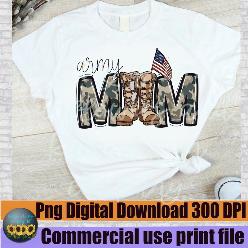 Army mom png file for sublimation shirts