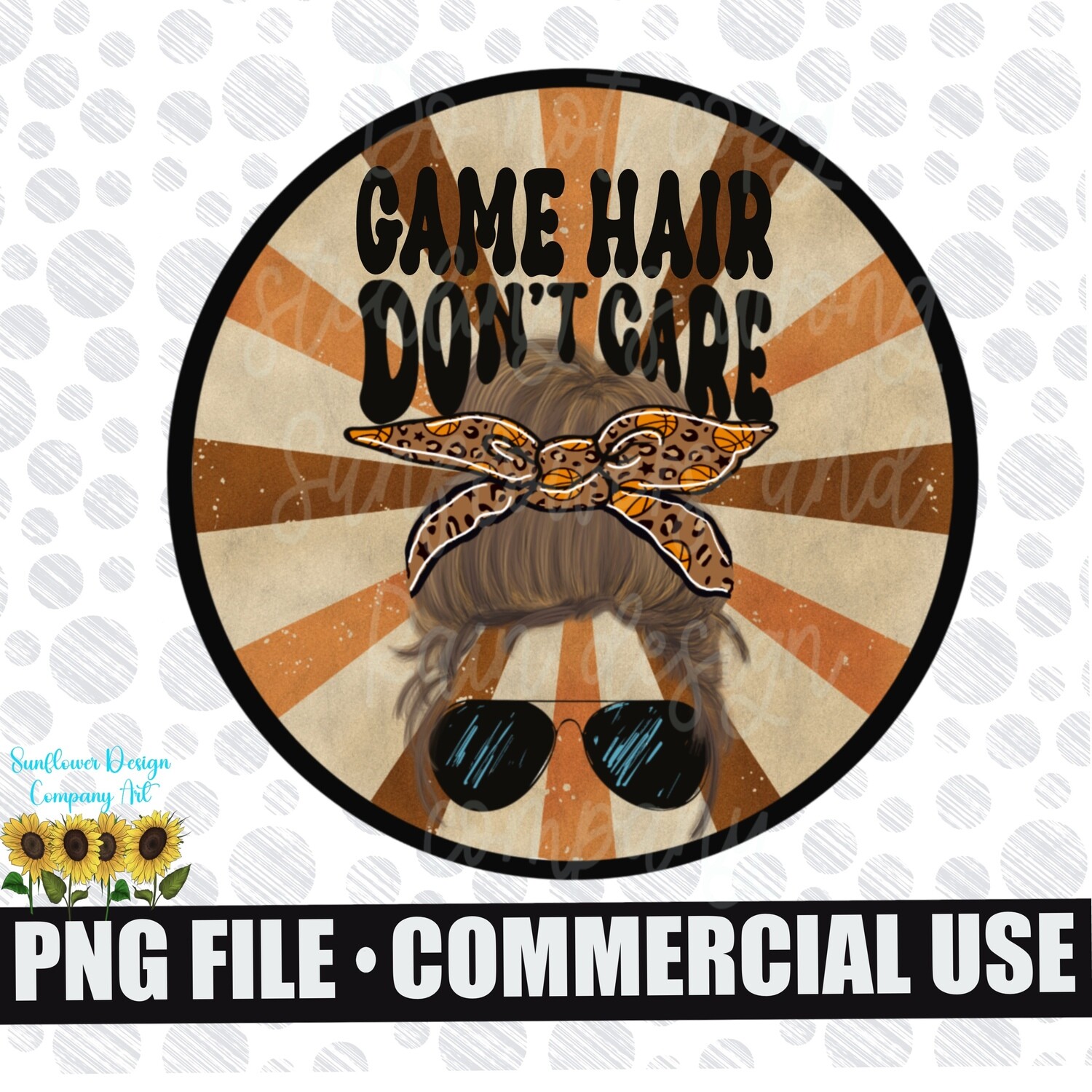 Retro Basketball Game Hair don’t care png file for sublimation e