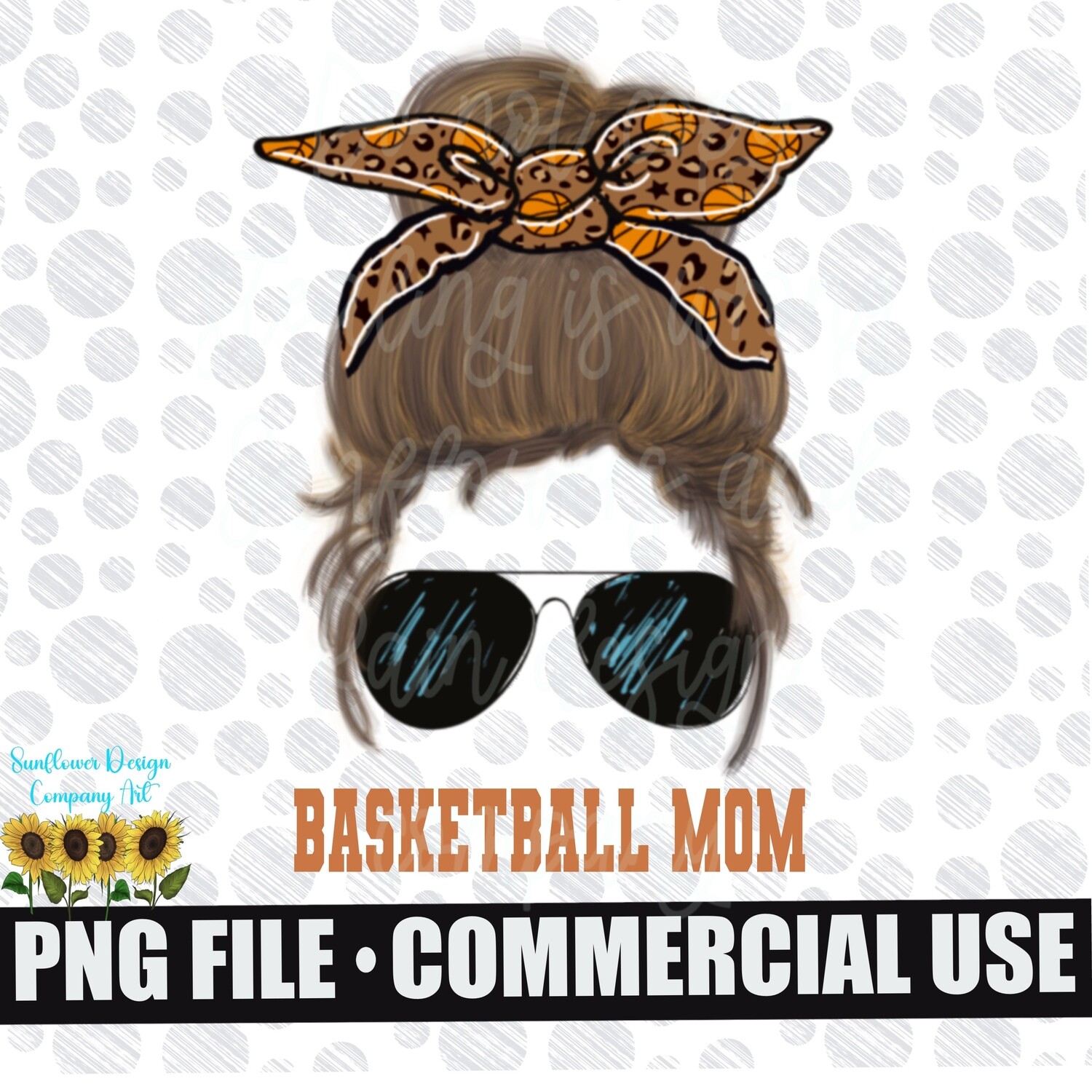 Basketball  mom Messy bun png file for sublimation e