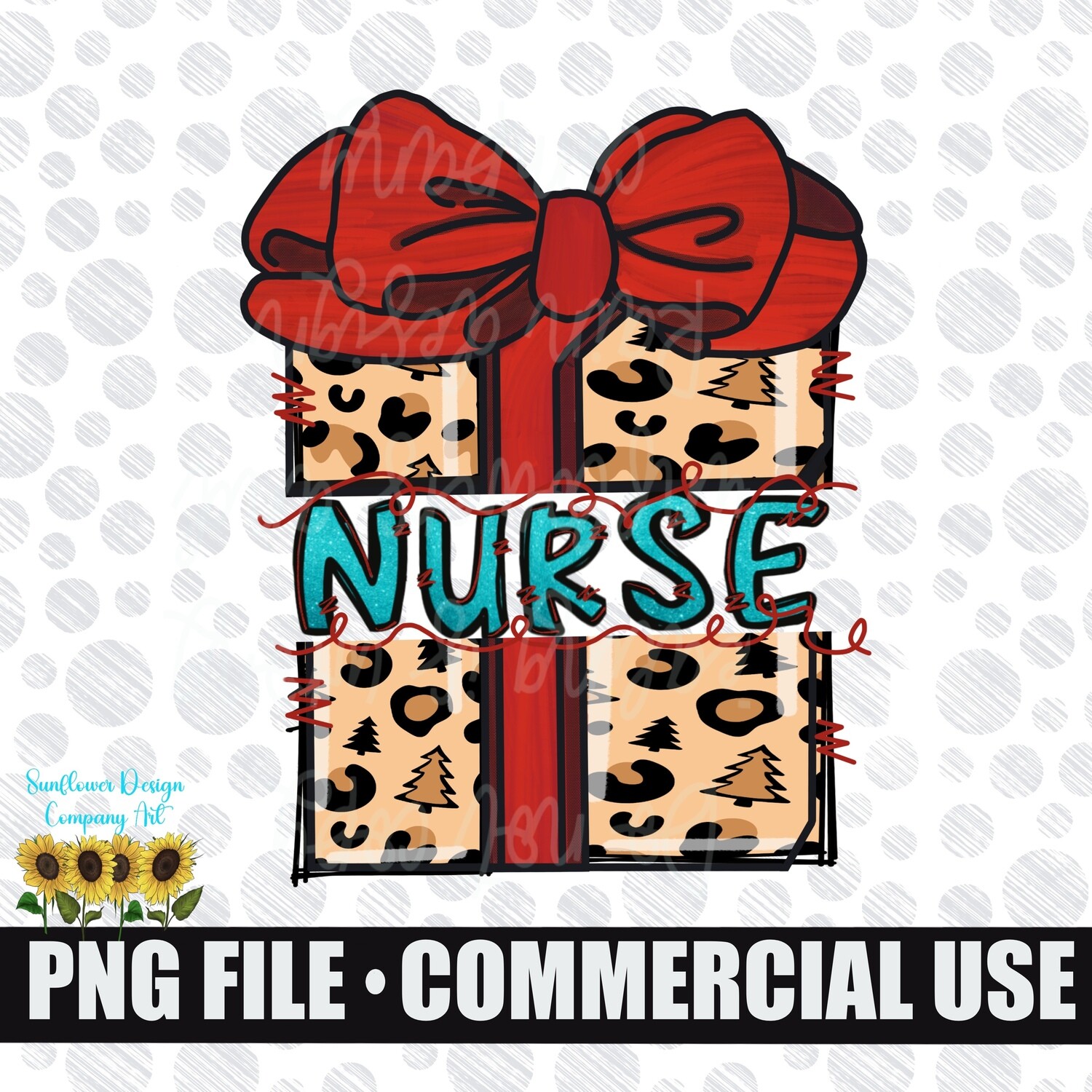 Nurse   leopard print Christmas present png file for sublimation shirts