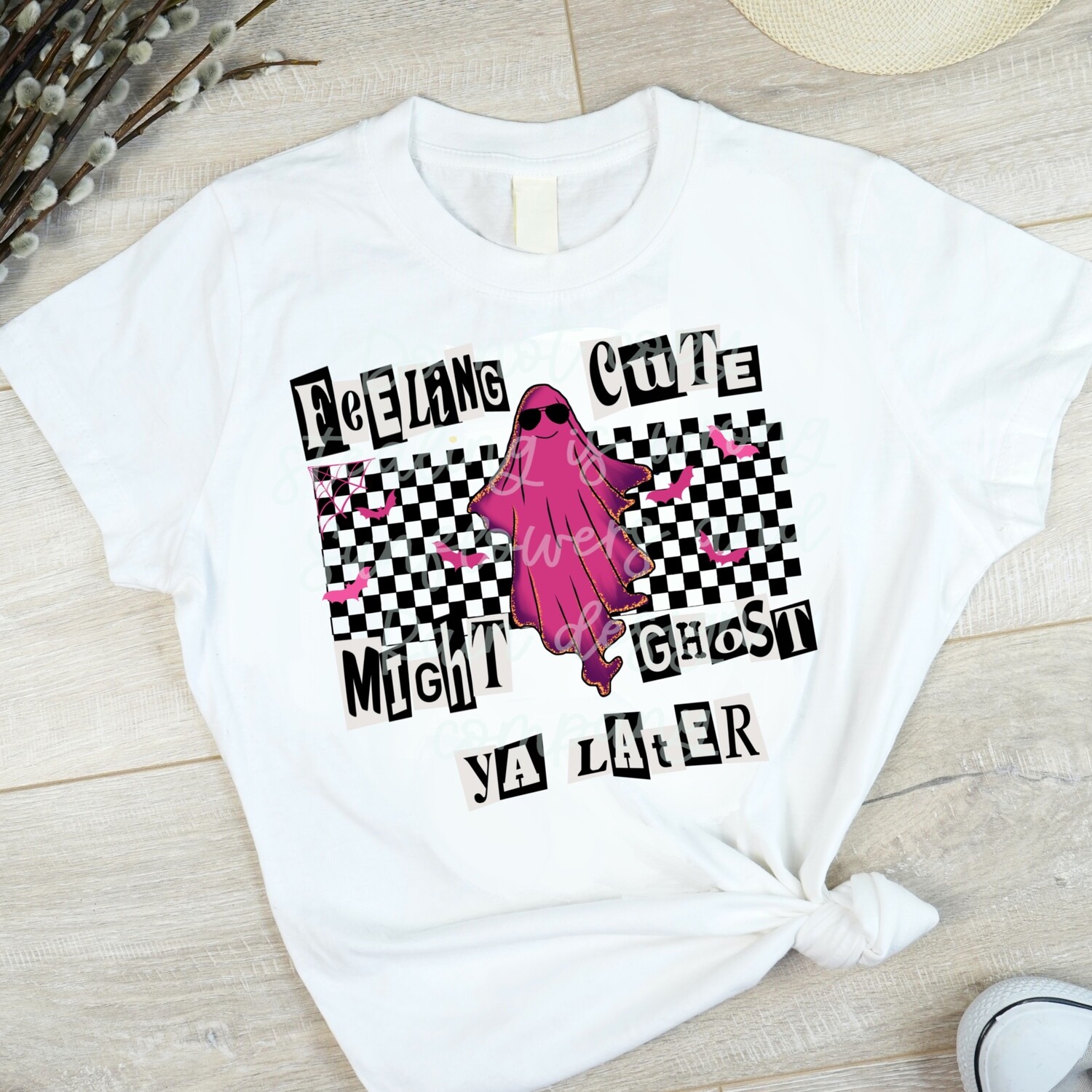 Mean girls Halloween. Feelin cute might ghost ya later. Pink Halloween png file for sublimation design shirts. Digital download. Sublimation