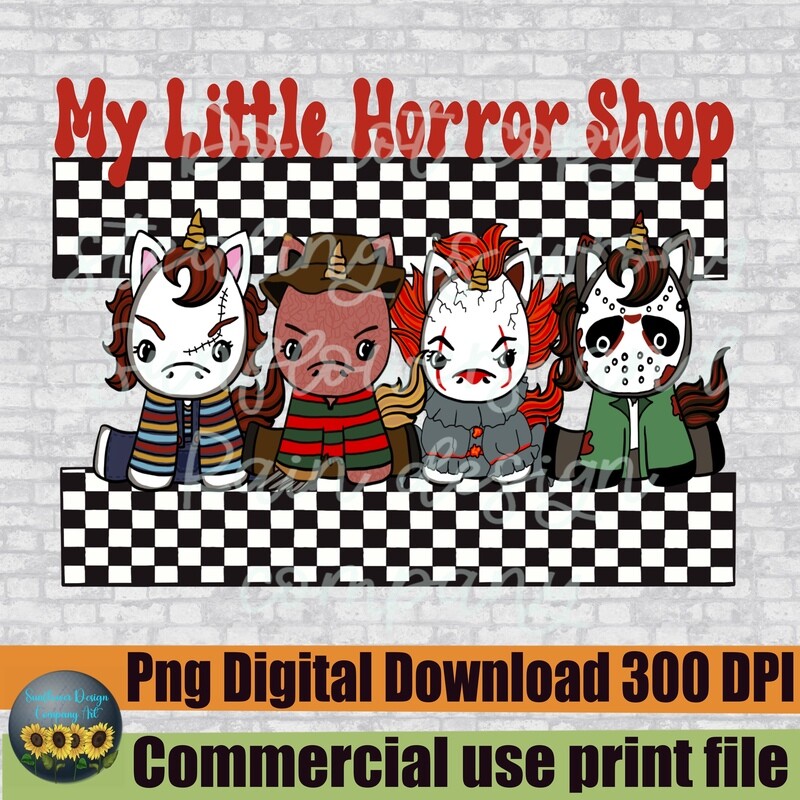 My little horror shop,Retro Halloween png, halloween sublimation, Scary movie png, spooky season , trick or treat png, horror film png