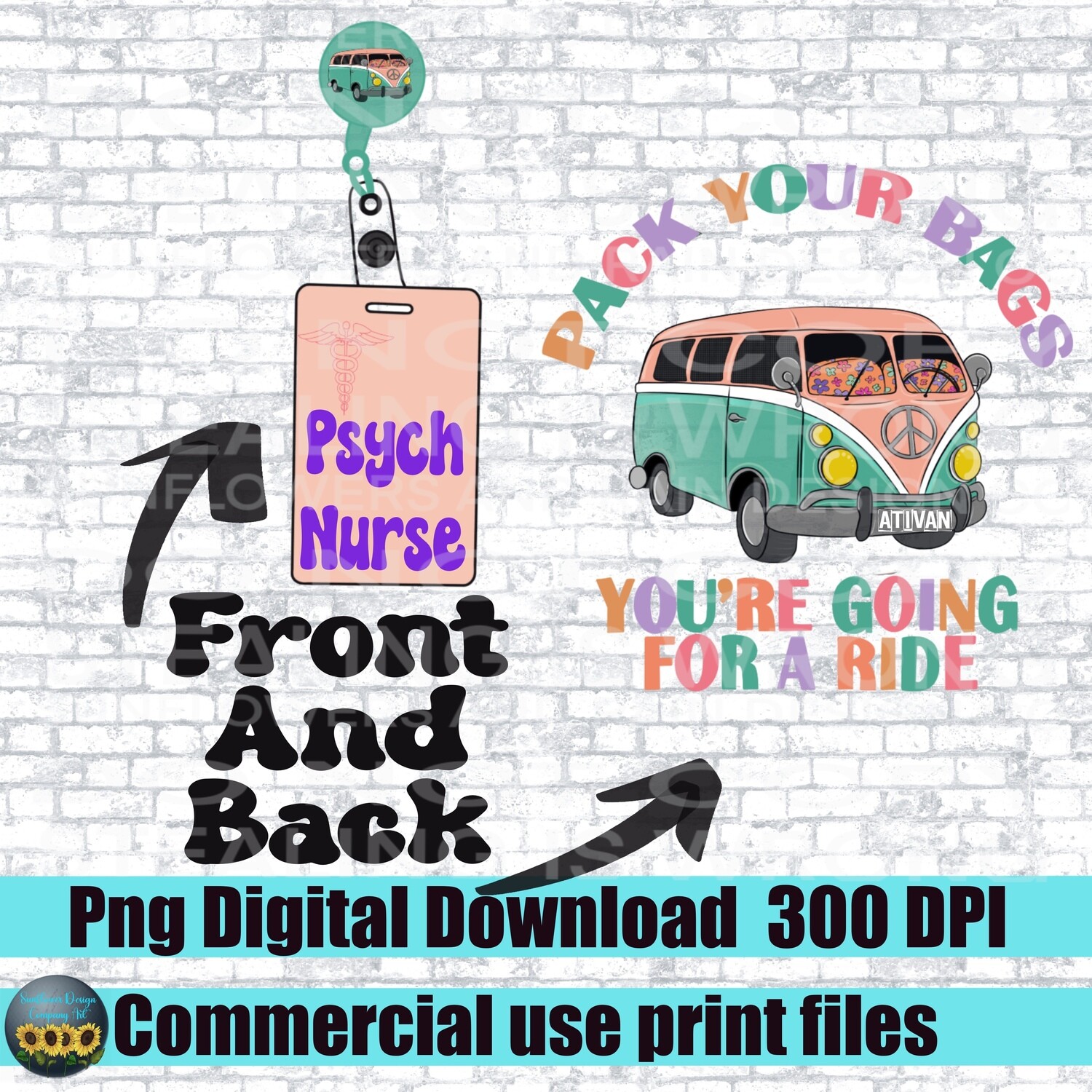 Funny psych nurse png design for sublimation shirts