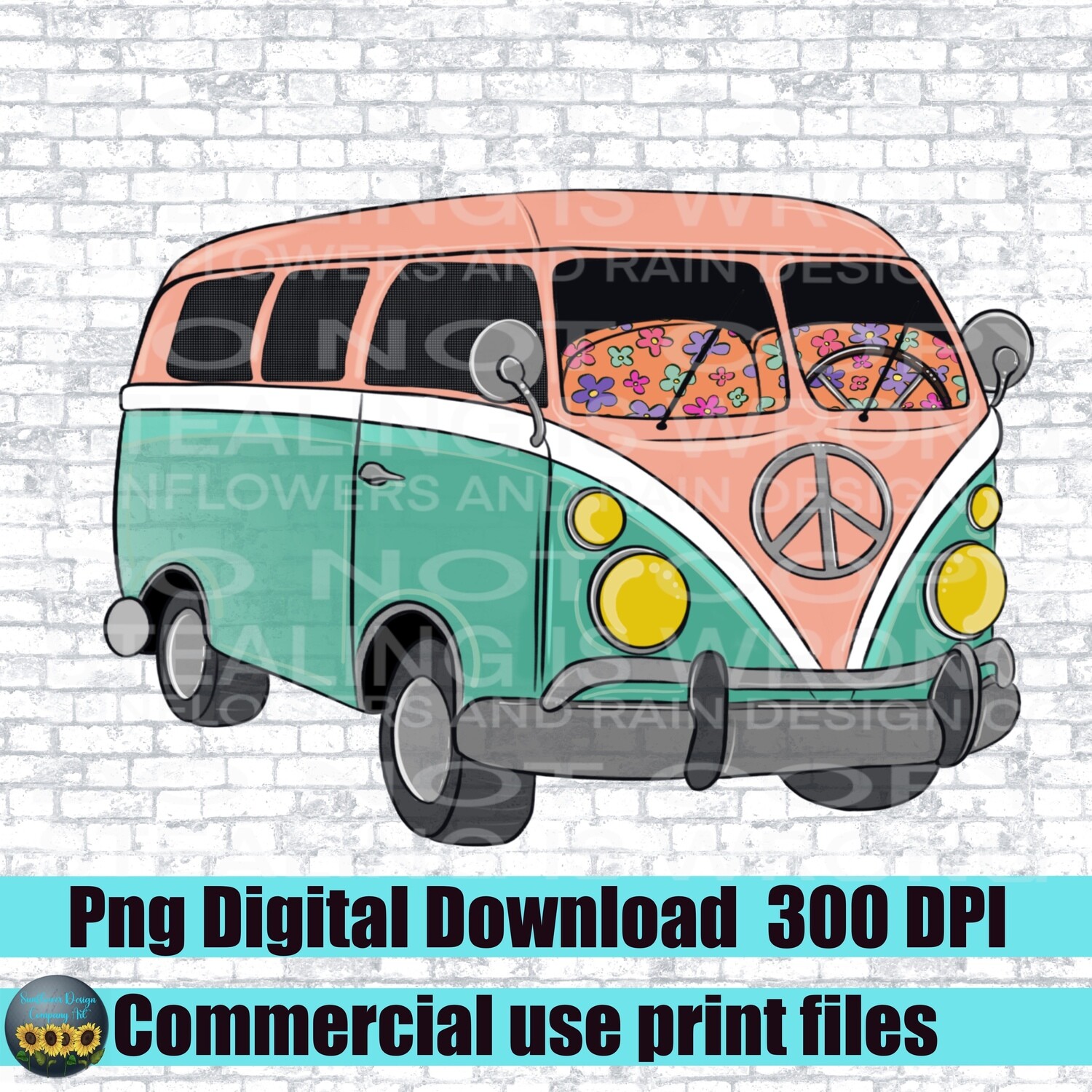 Retro van/bus clipart for your png files