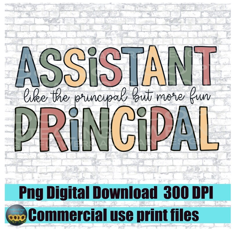Assistant Principal png file for sublimation shirts