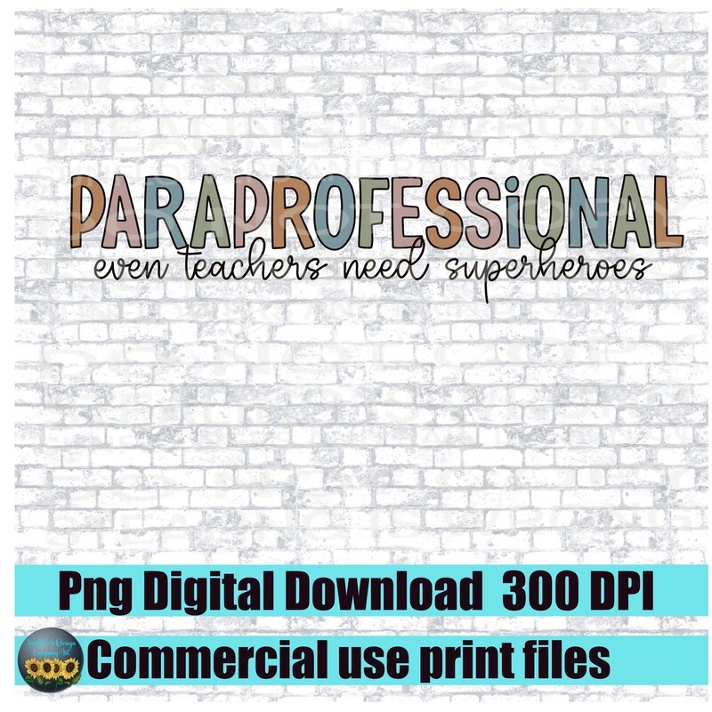Paraprofessional png design for sublimation shirts