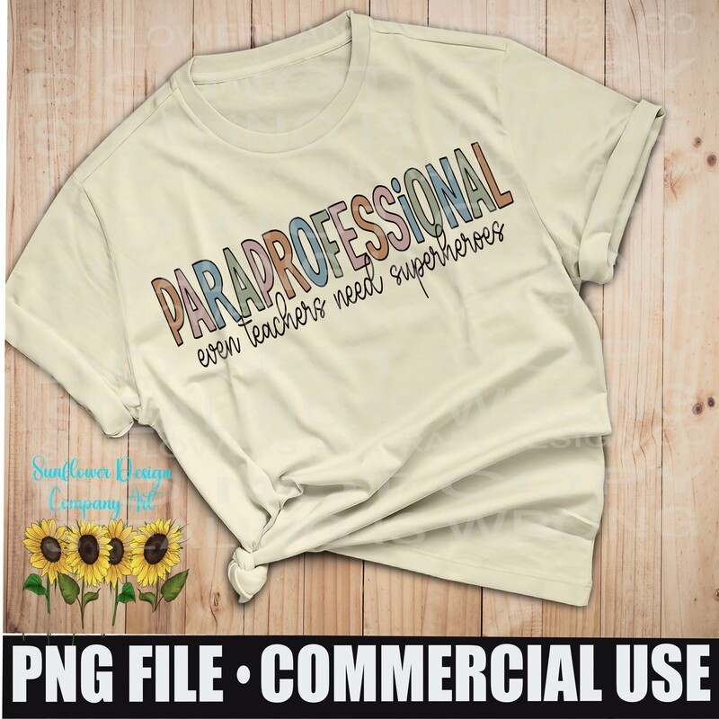 Paraprofessional png design for sublimation shirts