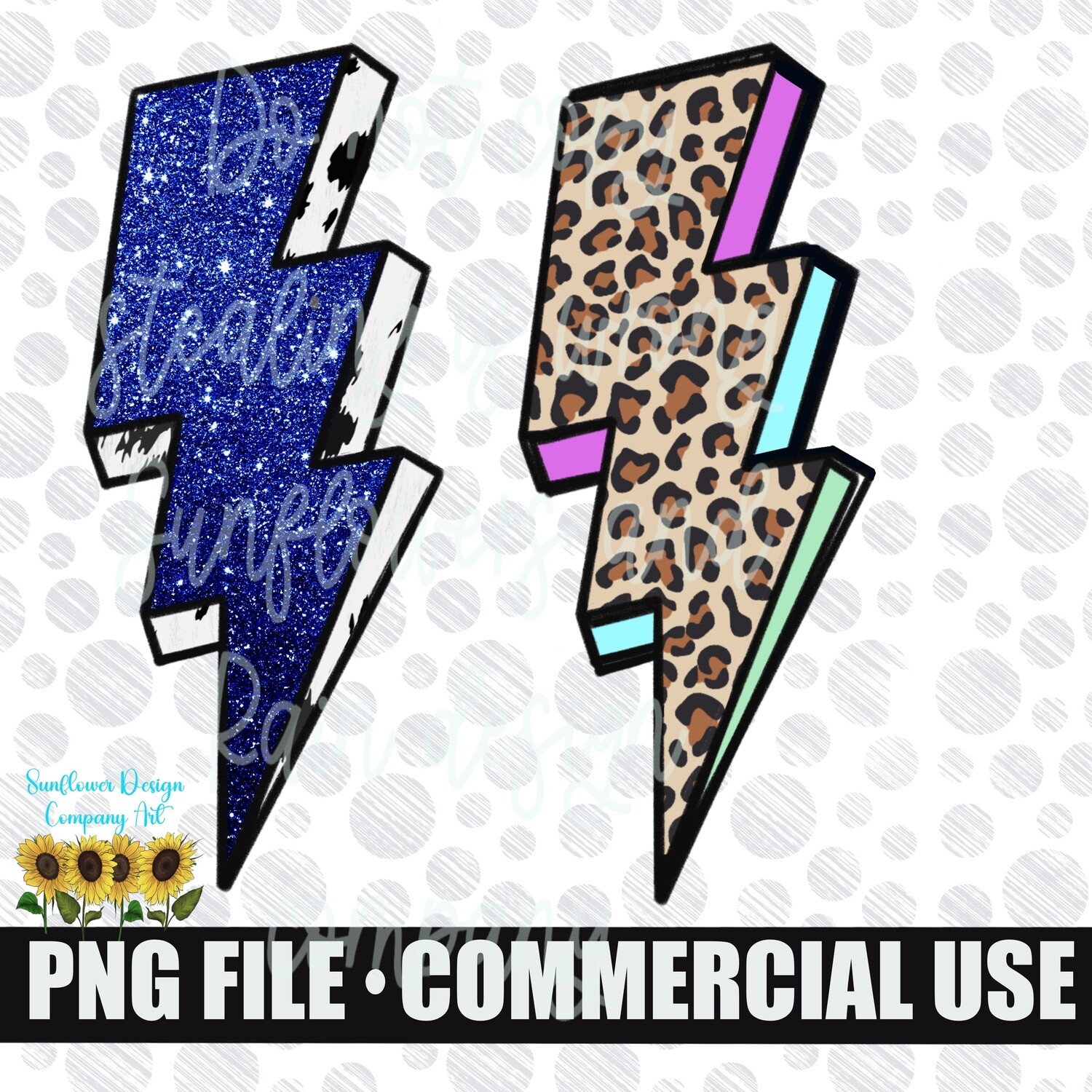 Lightning bolt clipart leopard print and cow print lighting bolts png files for sublimation designs