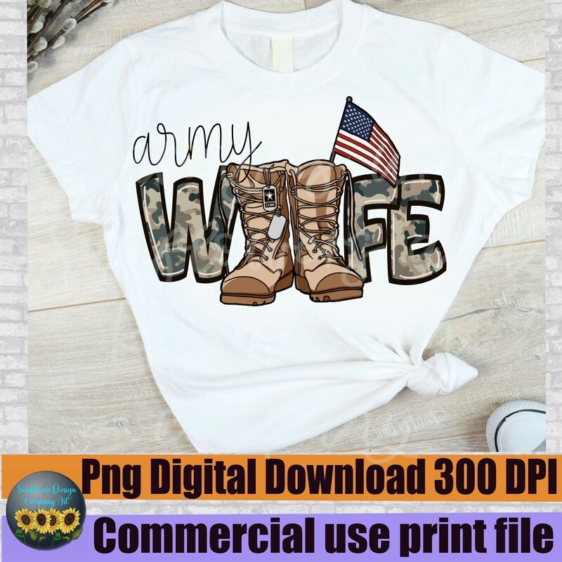 Army mom png file for sublimation T-shirts. Digital download. Support our troops. Patriotic sublimation designs. American flag png