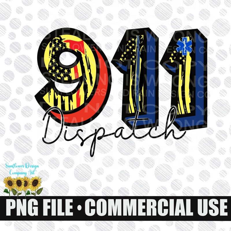 911 dispatch  png file for sublimation shirts