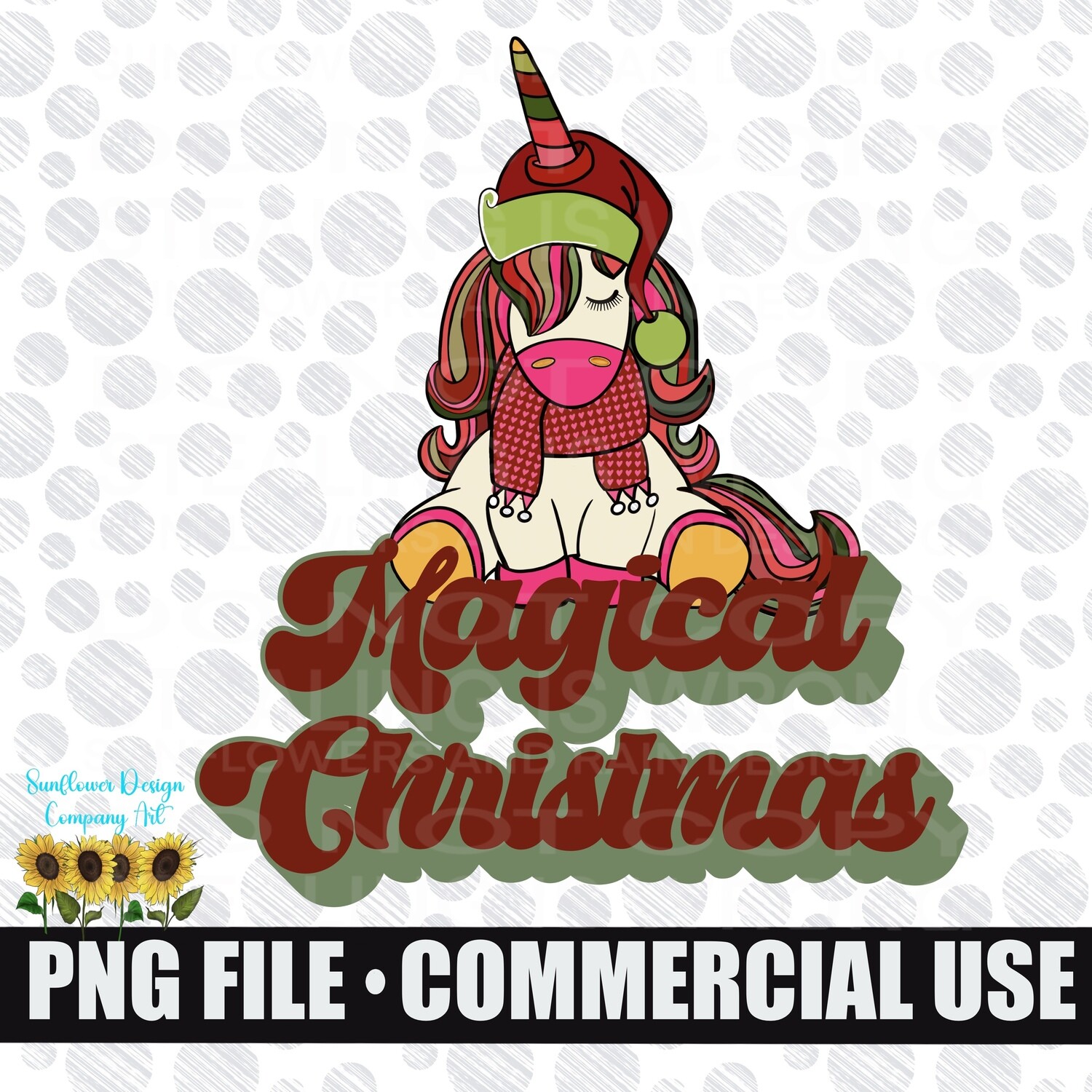 Unicorn  merry Christmas png file.