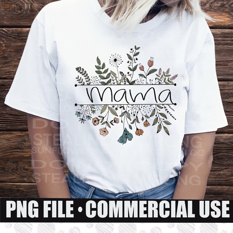 mama wildflowers png file for sublimation shirts