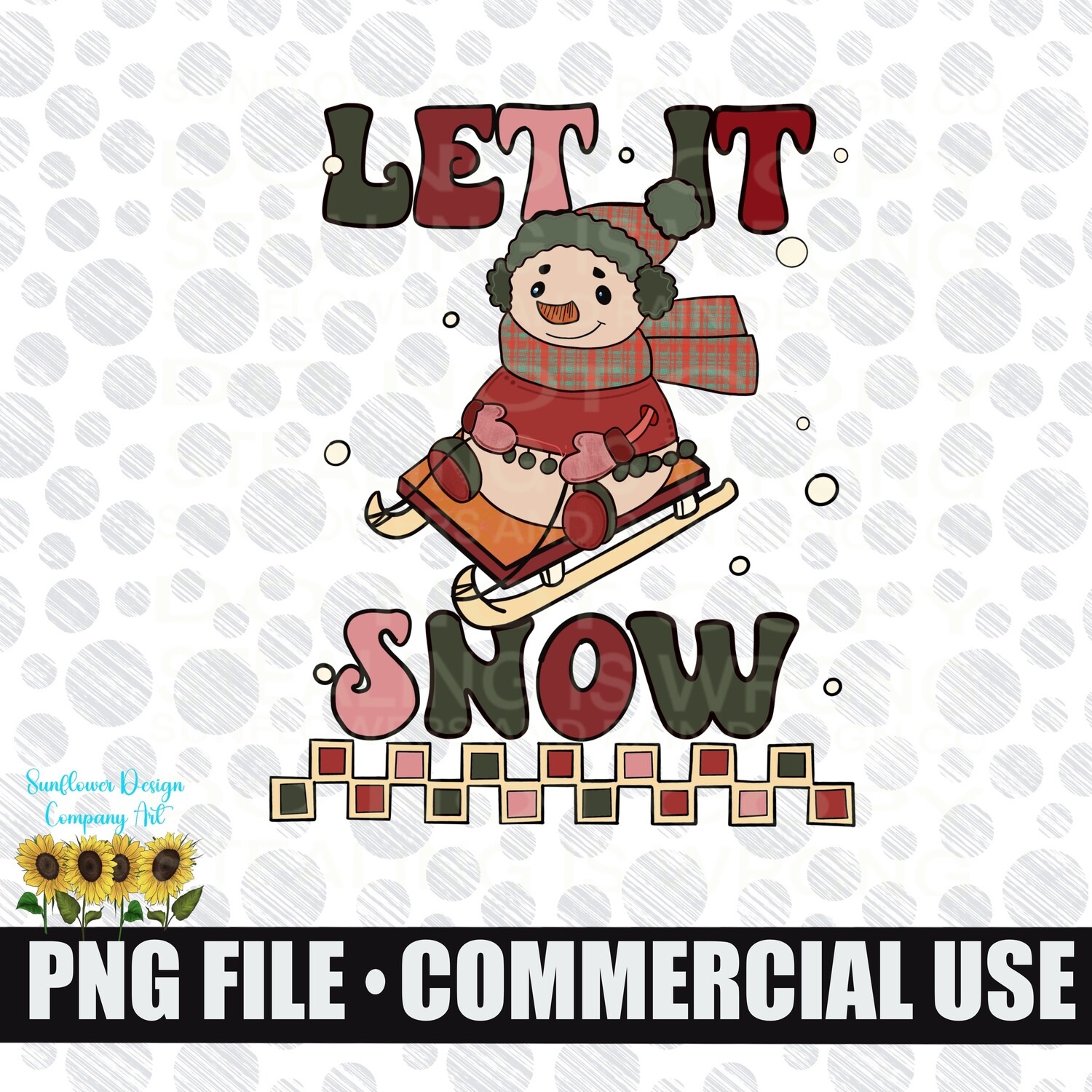 Let it snow Retro Christmas merry Christmas png file.