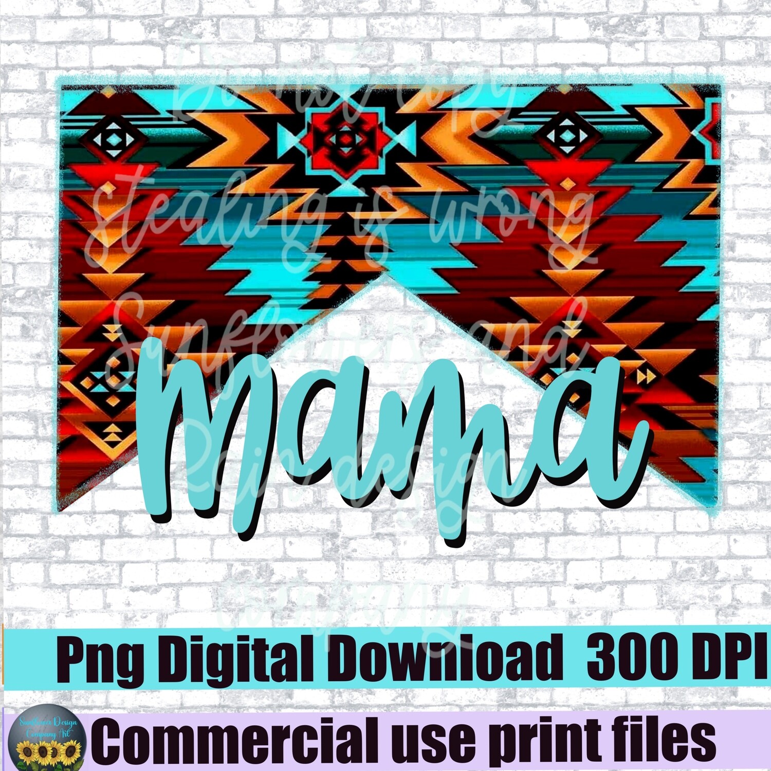 Aztec MAMA PNG   Print | Retro letters watercolor  Cool grunge Marlboro Sublimation Design | Printable Transfe