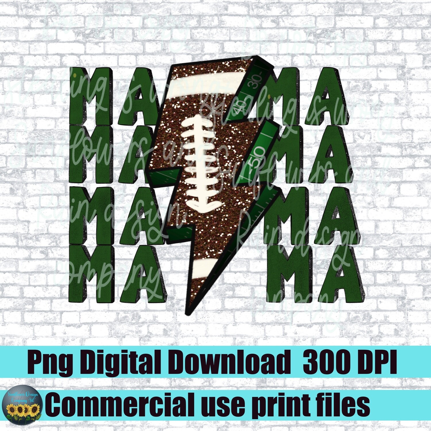 Mama football Lightning Bolt, Glitter,football field, Football shirt, PNG digital download, Sublimation design, sports mom, mom life