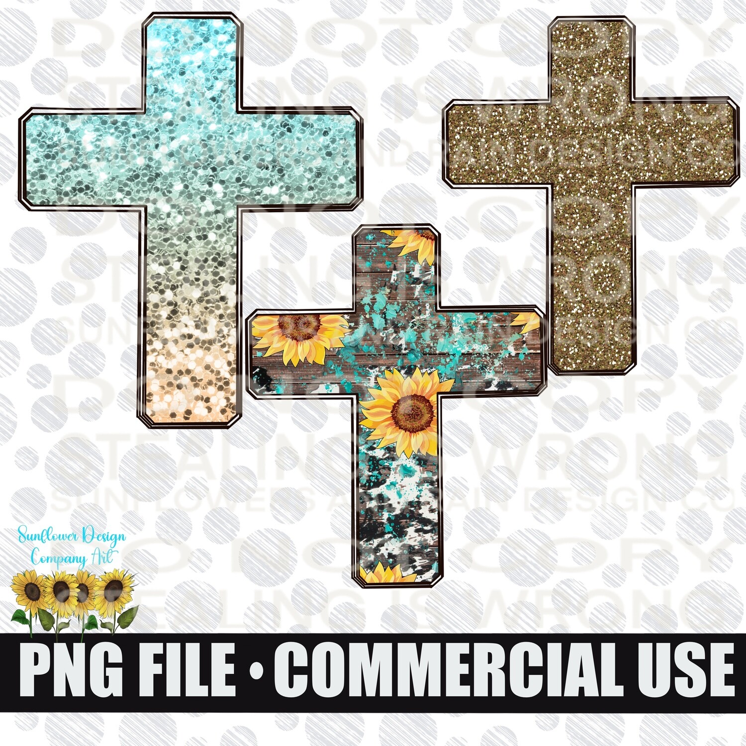 Cross clipart. Gold glitter cross. Sunflower cross. Ombre glitter cross  clipart.