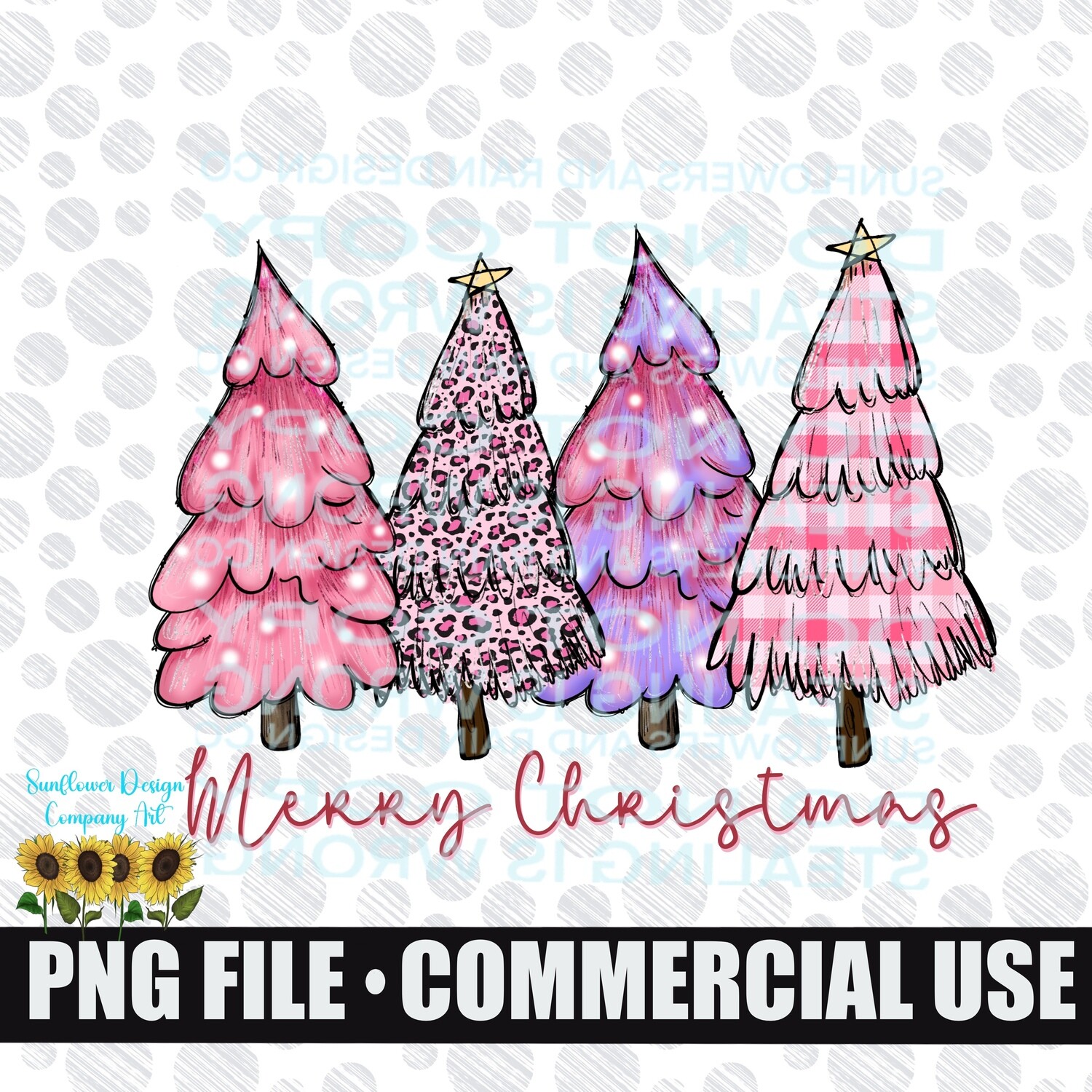 Pink Christmas trees merry Christmas