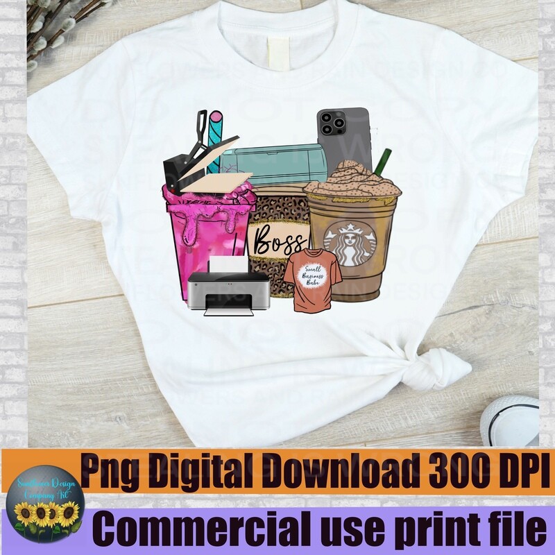 Coffee small business  design.  png design for sublimation shirts