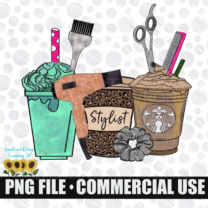 Coffee hair stylist   design.  png design for sublimation shirts