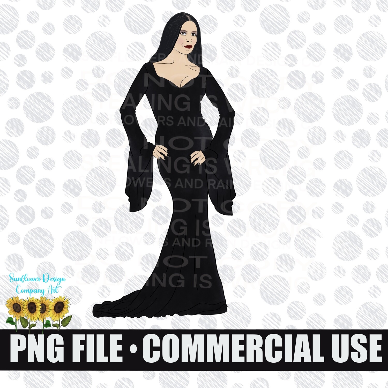 Morticia Adams. Wednesday clipart