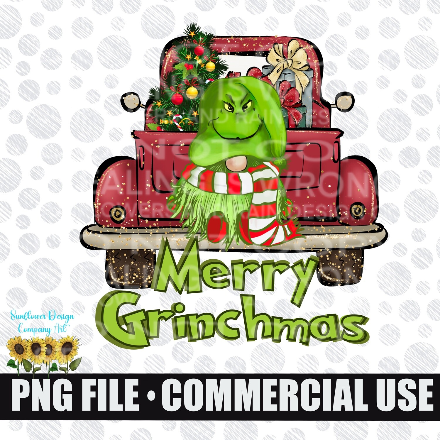 Merry Grinchmas.  Christmas png file.