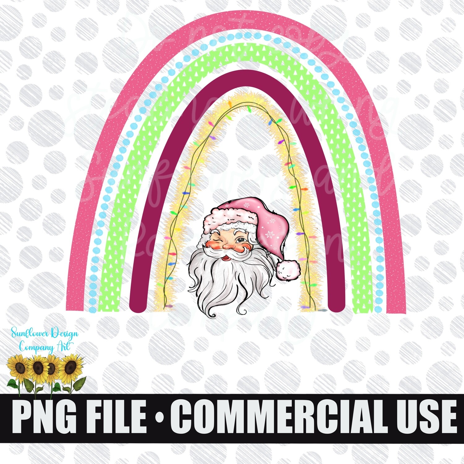 Santa Rainbow Christmas png file