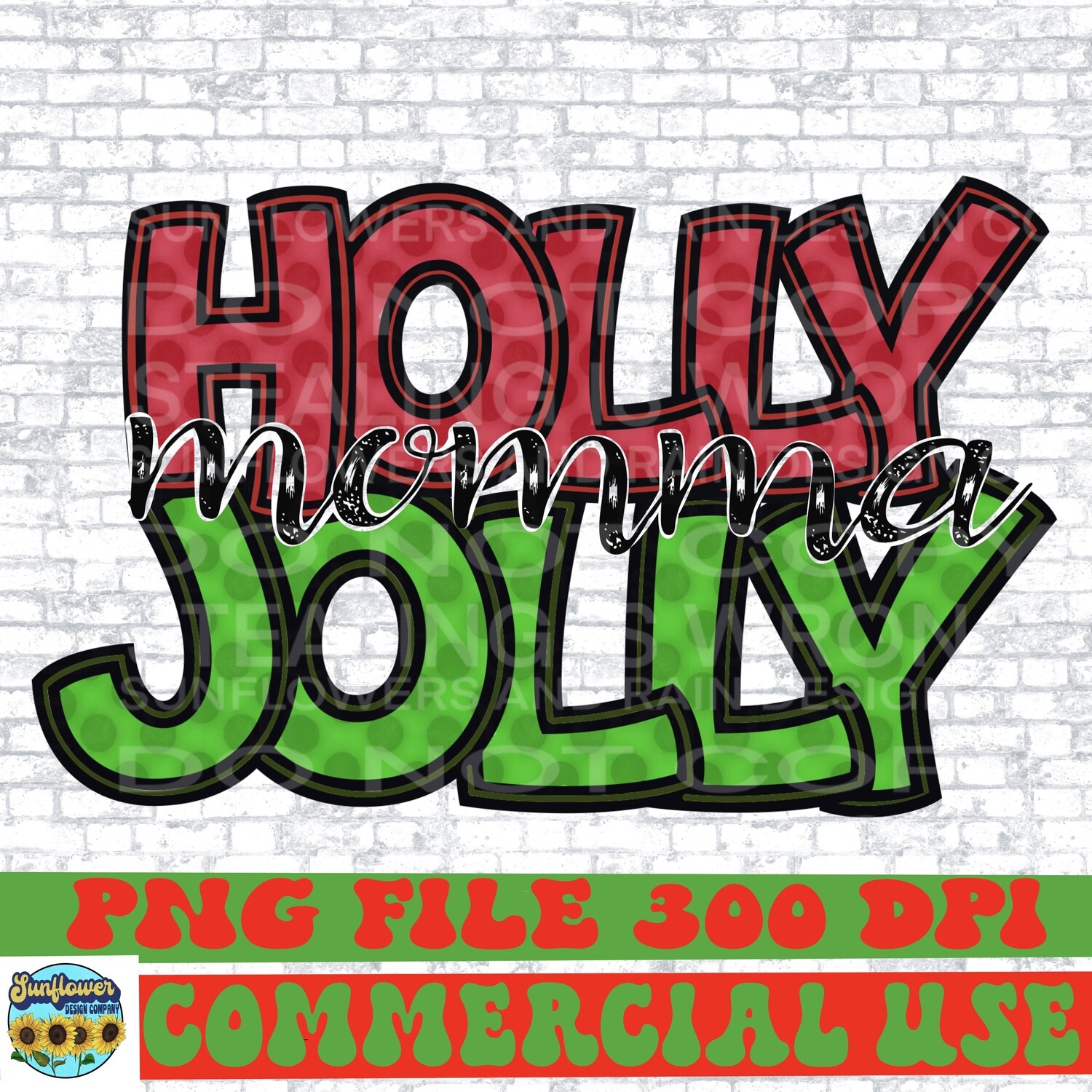 Holly Jolly momma Christmas png file