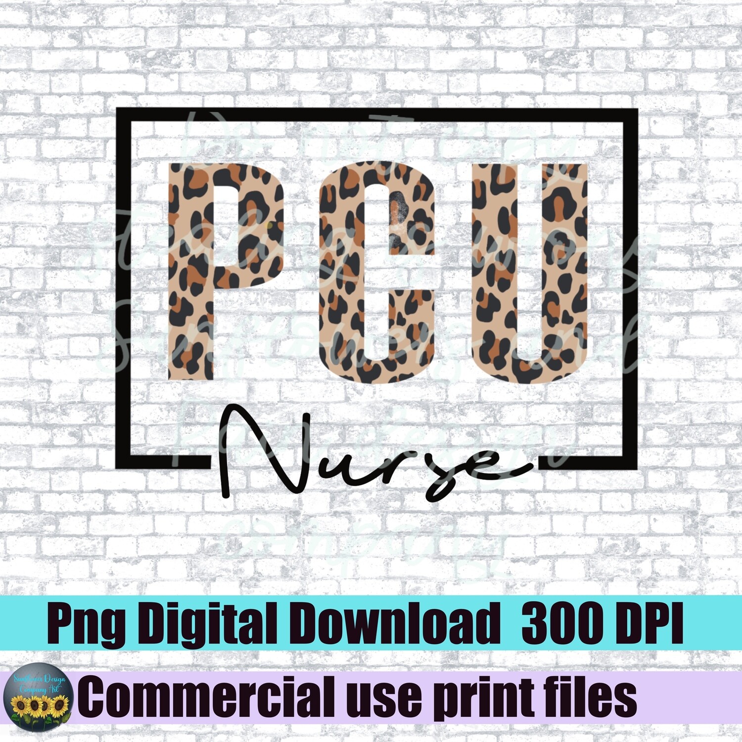 Pcu Nurse png file for  sublimation T-shirts digital download. Leopard print